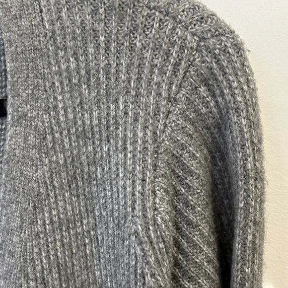 Gray Ribbed Button-Up Cardigan - Picture 3 of 3